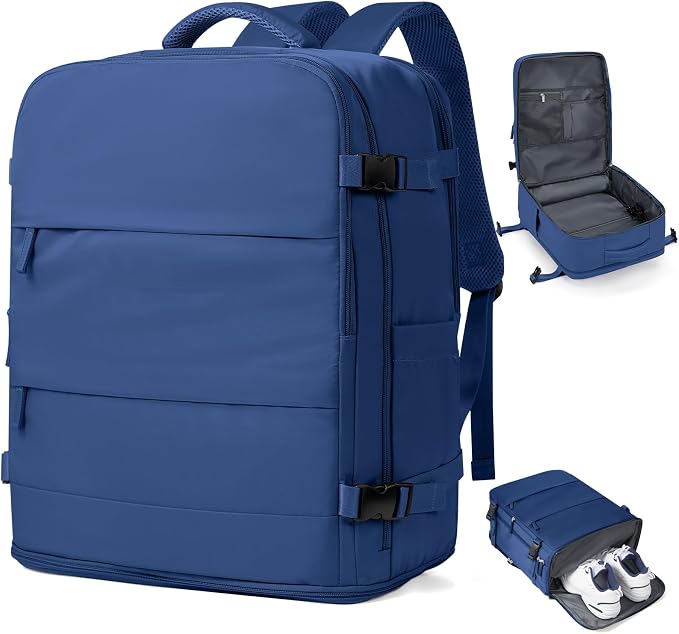 coowoz Travel Backpack for Women Man Carry On Backpack Mochila de Viaje Waterproof Teacher Personal Item Backpacks Travel Bag Essentials Rucksack Airplane Accessories Must Haves Royal Blue by coowoz