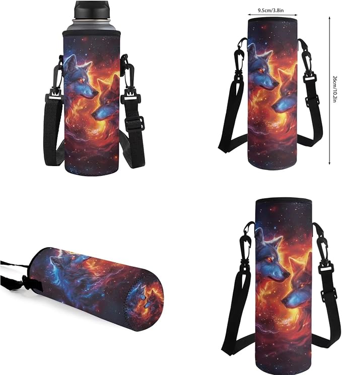 Galaxy Wolf Backpack for Girls Boys Backpack with Lunch Box Water Bottle Pouch and Zipper Pencil Pouch 4PCS Set Bookbag with Compartments for School 17 inch Large Capacity School Bag for Kids - Image 7