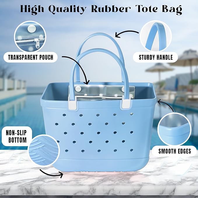 Extra Large Rubber Tote Bag for Beach, Pool, Boat. Waterproof, Lightweight- Parent - Image 4
