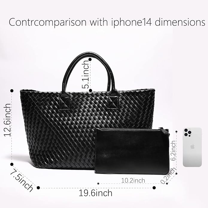 Woven Bag Shopper Bag Travel Handbags and Purses Women Tote Bag Large Capacity Shoulder Fashion Bags - Image 2