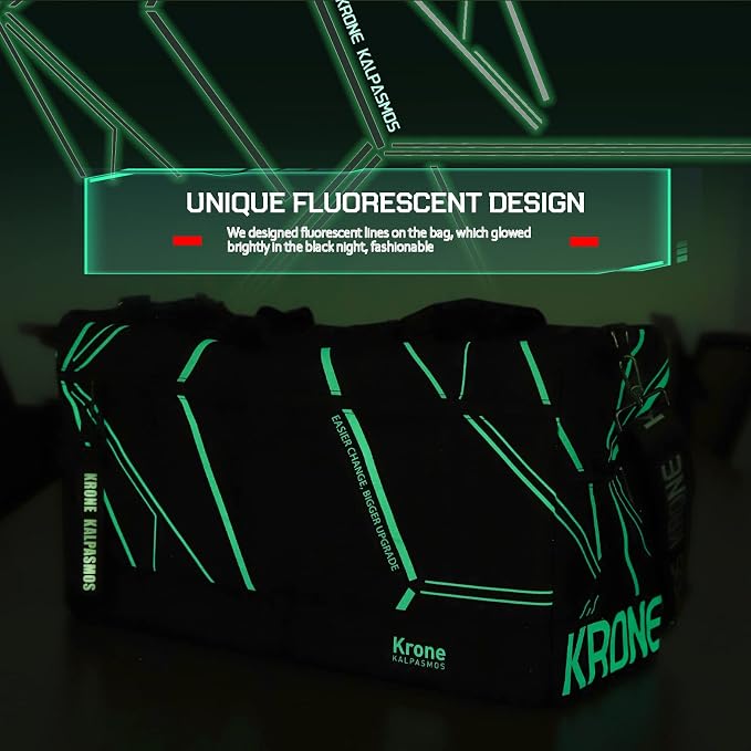 Sneaker Bag for Travel/Sneakerhead gift/, A Multi-functional Travel Duffel Bag with 3 Adjustable Dividers, & Shoulder Strap,Made of Nylon, Krone Kalpasmos Signature Edition, Future Neon Green - Image 5