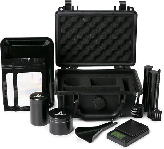INFINITKIN Smell Proof Box – Portable Smell Proof Storage Box with Combination Lock, Airtight & Waterproof, Includes Pocket Scale & Accessories for Home, Travel & Camping by WelcometoInfinitkin
