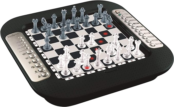 Lexibook Chessman® FX, Electronic Chess Game with Tactile Keyboard and Light and Sound Effects, 32 Pieces, 64 Levels of Difficulty, Family Board Game, Black/Grey, CG1335
