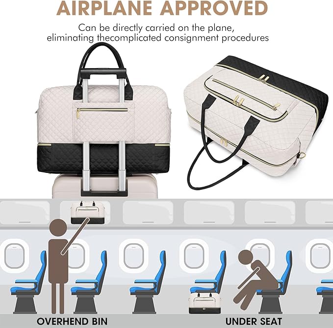 Travel Duffle Bag Weekender for Women - Carry-On Overnight Personal Item Bags with Shoe Compartment & Wet Pocket Large Weekend Tote with Toiletry Bag Hospital Bags for Labor and Delivery - Image 5