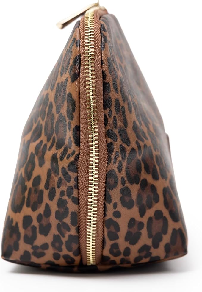 THE VERTI-Vertical Waterproof Makeup & Toiletry Bag | 23-Pocket Organizer with Upright, Fold-Down Design for Skincare, Toiletries & Essentials (Leopard, Large) - Image 6