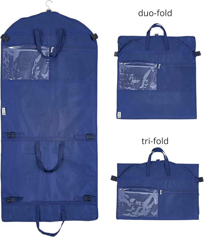 Waterproof Hanging Garment Bag 52 inch Deluxe Clothes Bag with Gusset, 4 Pockets & Side Zip for Dance Costumes, Sports, Skating, Theatre, Beauty Pageants & More by Kendall Country (Midnight) - Image 5