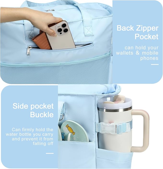 Bluboon Waterproof Beach Tote Pool Bags for Women Ladies Extra Large Carry On Bag With Wet Compartment for Weekender Travel - Image 4