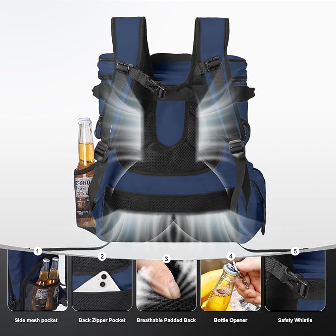 Beach Cooler Backpack for Men 36cans Insulated Backpack Cooler Lunch Bag for Women Camping Hiking Picnic Travel for 18 Hours Cooling 30L - Image 6