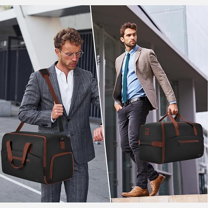 Convertible Garment Bags for Travel, 47L Garment Duffle bag for Hanging Clothes, 3 in 1 Suit Travel Bag for Business Trips with Shoulder Strap, Carry On Suit Luggage for Men,Blackbrown - Image 9