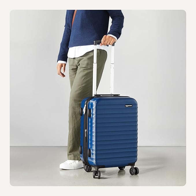 Amazon Basics 21" Hardside Carry-On Luggage with Multi-directional Wheels, Expandable for Up to 25% More Space, Scratch-Resistant Surface, Organized Interior, Navy Blue - Image 3
