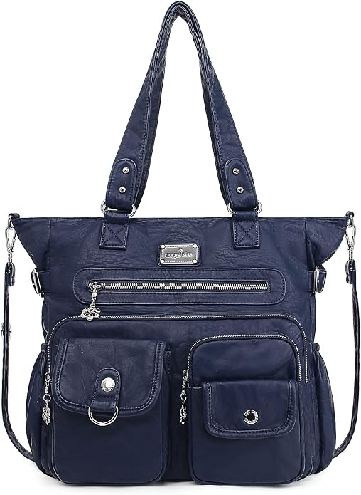 Angelkiss Purses Handbags for Women PU Tote Satchel Bags for Women Pockets Shoulder Bags… | PU by AngelKiss