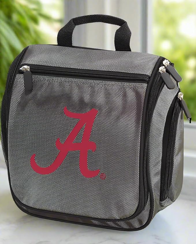Broad Bay Alabama Toiletry Bags Or Hanging Travel Alabama Shaving Kit for Men (Gray - A Logo) - Image 3
