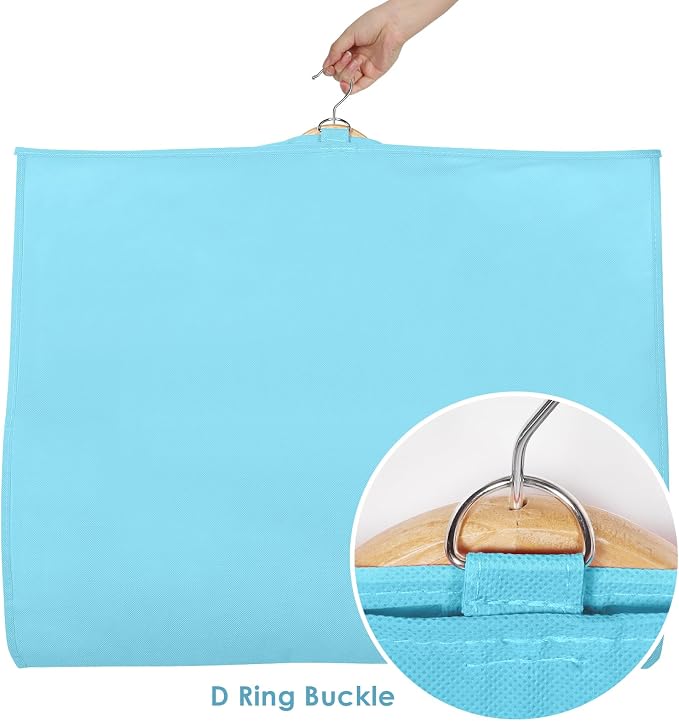 Univivi 40 Inch Girls Garment Bags for Dance Costumes, Dance Competition Garment Bag with 3 Medium Clear Zipper Pockets for Dance Essentials and Accessories, Dance Shoes (Blue) - 4 Pack, UN0752 - Image 4