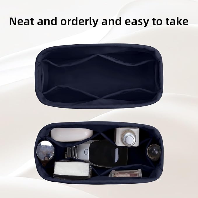 DGAZ Silk Purse Organizer Insert For Dior Book Tote mini/S/M/L，Silky Smooth Bag Organizer，Luxury Handbag & Tote Shaper（Treasure blue，BT-Mini） - Image 3