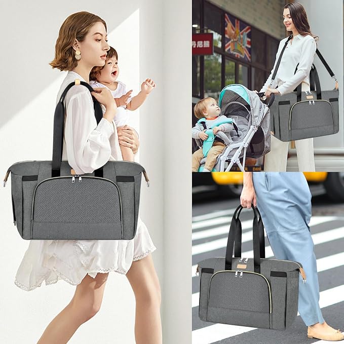 ITIEZY Diaper Bag Tote for Baby - Large Mommy Bag with Portable Changing Pad Pacifier Case, Hospital Bags Travel Baby Bag - Image 2