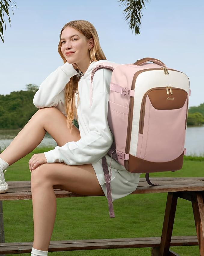 LOVEVOOK 40L Travel Backpack for Women Men, Large Carry on Backpack for Airplanes TSA Personal Item Travel Bag fits 15.6" Laptop, Waterproof Weekender Essentials Airline Approved with 2 Packing Cubes - Image 2