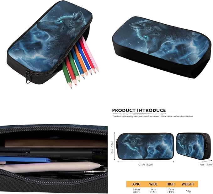 Elementary Boys Backpack with Lunch Box Blue Cool Wolf Bookbags for 5th Grade Kids with Large Capacity 17 Inch Backpack for Boys with Portable Pencil Case Bottle Sleeve for Back to School - Image 5