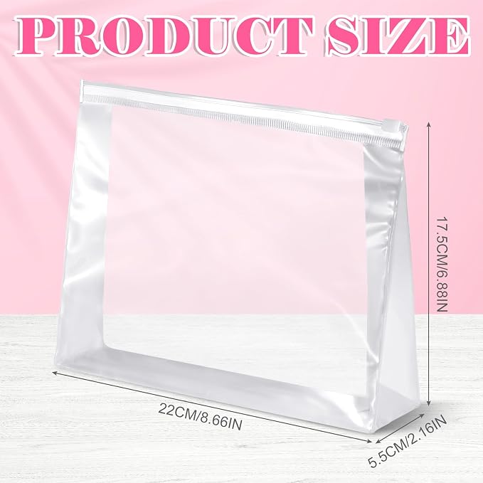 Xuniea 100 Pcs Mini Clear Makeup Bag PVC Small Travel Toiletry Organizer Pouches Bulk Waterproof Transparent Plastic Cosmetic Bag with Zipper for Women Men Travel(8.6'') - Image 3