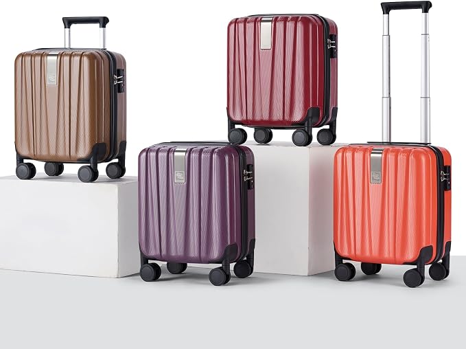Hanke 14 Inch Underseat Carry On Luggage with Wheels Hard Shell Suitcases Lightweight Small Luggage for Weekender Mini Suitcase Carry On Bag Travel Luggage for Travel Rolling Suitcase.(Purple) - Image 9