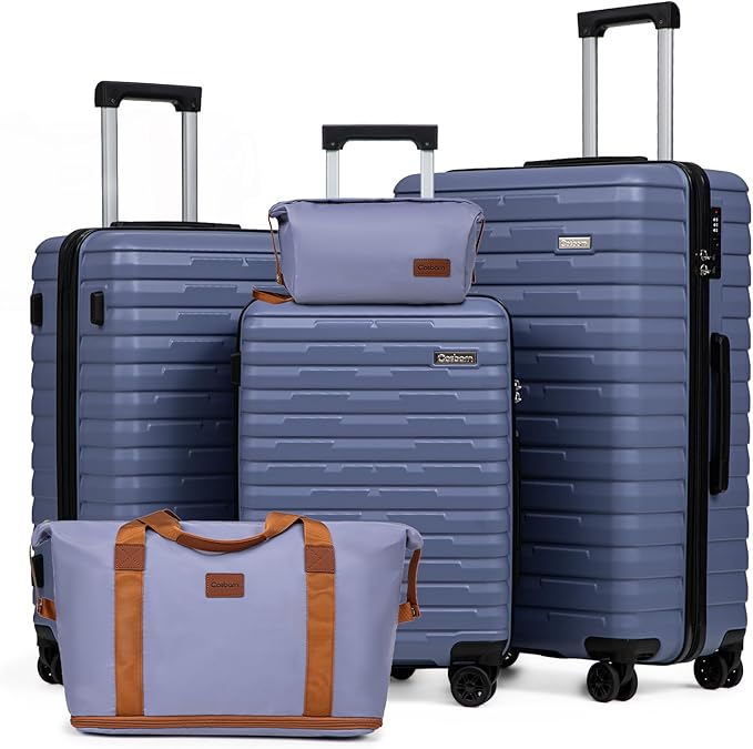 Cosbarn Luggage Sets 5 Piece Suitcases with Wheels, Suitcase Set ABS Hard Case Luggage with Spinner Wheels Durable Travel Luggage by Cosbarn