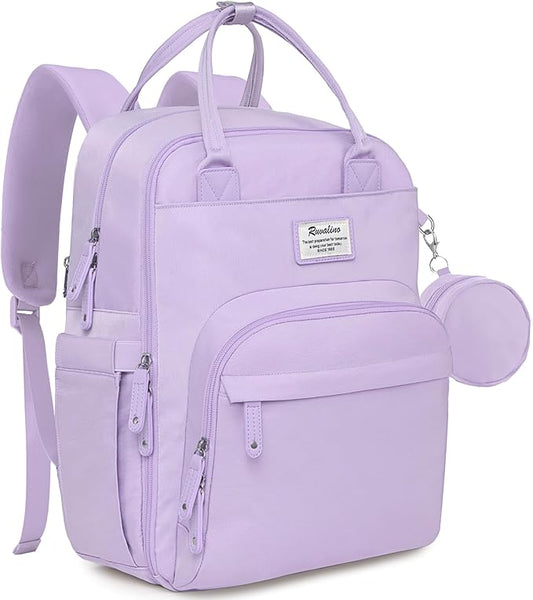 RUVALINO Diaper Bag Backpack, Multifunction Travel Pack Maternity Baby Changing Bags, Large Capacity, Waterproof, Taro Purple by RUVALINO