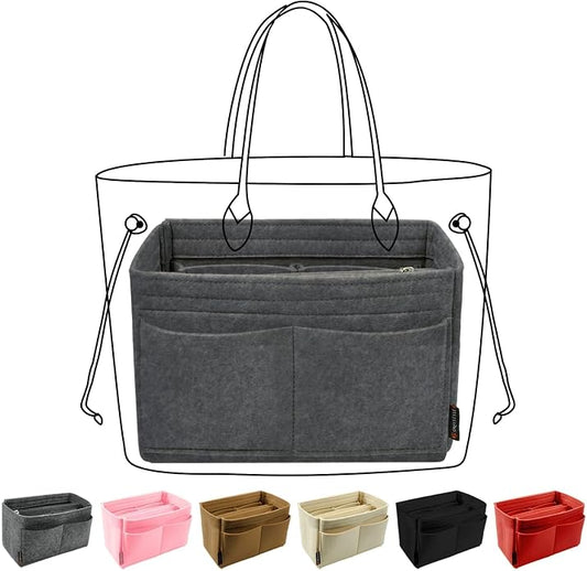 OMYSTYLE Purse Organizer Insert, Felt Tote Bag Organizer Insert with 5 Sizes, Handbag Dividers for Inside Purse, Compatible with Longchamp, Neverful, Speedy and More by OMYSTYLE