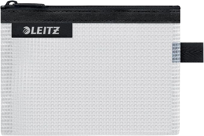 Leitz Wow Travel Pouch, Water Resistant, Translucent, Ideal for Visible Storage and Organisation, Small (A6) - Black by Leitz