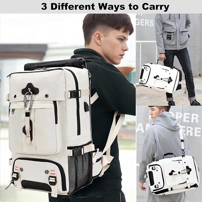 Backpack for Traveling On Airplane,Expandable Carry On Laptop Backpack for Men and Women,Outdoor Travel Bag,White - Image 7