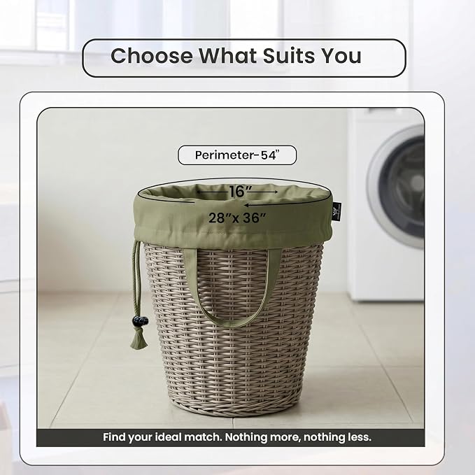 LFH Home Large Premium 1pack Cotton Rich Canvas Laundry Bag with Drawstring and Handles Heavy Duty, Multi-Use, and Washable for Home, Travel, College or Storage 28x36-Military Green - Image 9