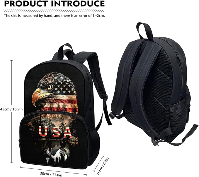 Eagle Kids Bookbag for Boys School Bags for Kids 6-8 with Lunch Bag and Penicl Case Set Toddler Kindergarten Preschool Backpack for School, 3Pcs - Image 2