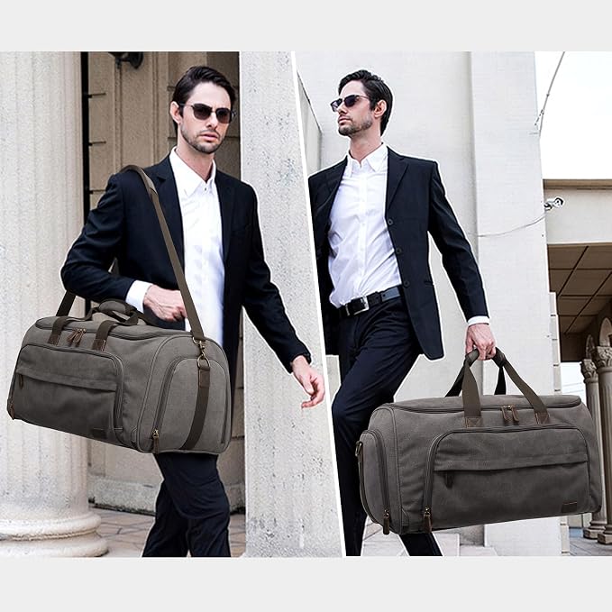 S-ZONE Carry On Garment Bag for Travel Convertible Garment Duffle Bag Suit Bags for Men Women Travel 2 in 1 Hanging Suitcase Business Travel Bag with Toiletry Bag, Gery, 50l | 2-in-1 Hanging Suitcase, with Toiletry Bag, Wet/Dry Pockets, Shoe Compartmen... - Image 2