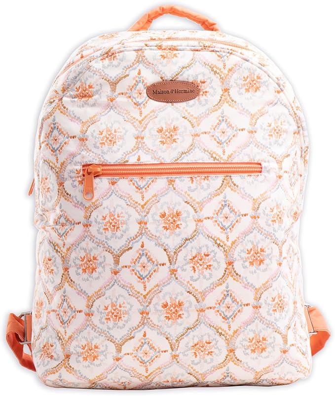 Maison d' Hermine Backpack for Women Men Cotton Shoulder Multipurpose Rucksack with Small Pouch Lightweight Multi Pocket Bag for Travel Work Beach Perfect for Spring Summer (Fair Isle) by MaisondHermine