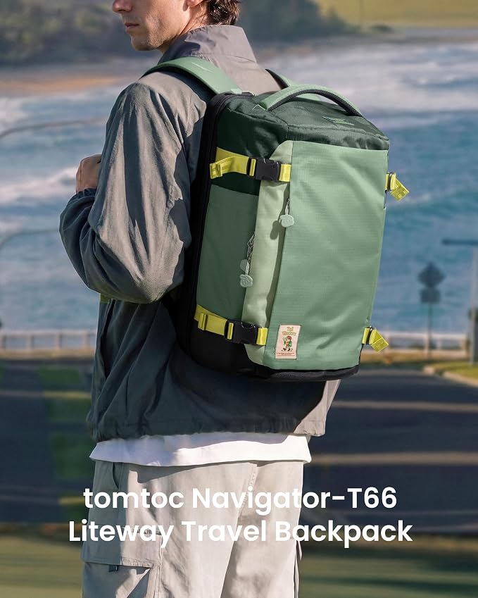 tomtoc 28/40L Travel Backpack, TSA Carry On/Personal Item Bag Flight Approved, Water-resistant Carry on Luggage, PFAS Free - Image 2