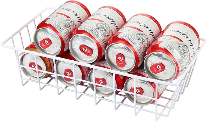 Orgneas Freezer Organizer Bins Metal Wire Storage Baskets for Upright Refrigerator Chest Freezer, Kitchen Pantry Storage and Organization for Fruit Vegetable Soda Cans Toys and Snacks, Set of 4 - Image 2