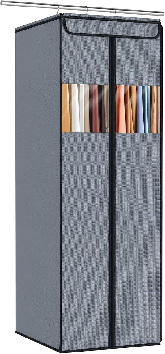 Zilink Garment Bags for Hanging Clothes 54" Hanging Storage Bags for Clothes with Clear Window Space Saving Garment Covers for Suits, Coats, Dresses, Grey by Zilink