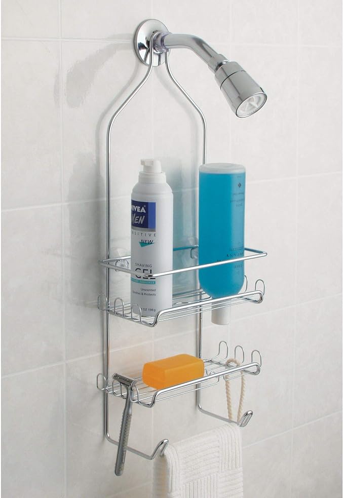 iDesign Steel Hanging Shower Caddy Organizer, The Milo Collection – 9” x 4.5” 21.25”, Silver - Image 2