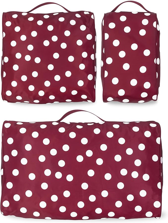 kate spade new york Packing Cube Set of 3, Julie Dot | Pack of Luggage Organizers in 3 Sizes with Mesh Windows, Zipper Closures, and Carry Handles for Travel by Unknown