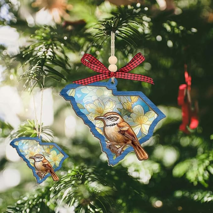 FLAGWIX Christmas South Carolina Gifts for Women Men - Suncatcher Christmas Ornaments 2025 for Xmas Decorations - House Warming Gifts for Men Women Family Friends, Stocking Stuffers for Carolina Decor