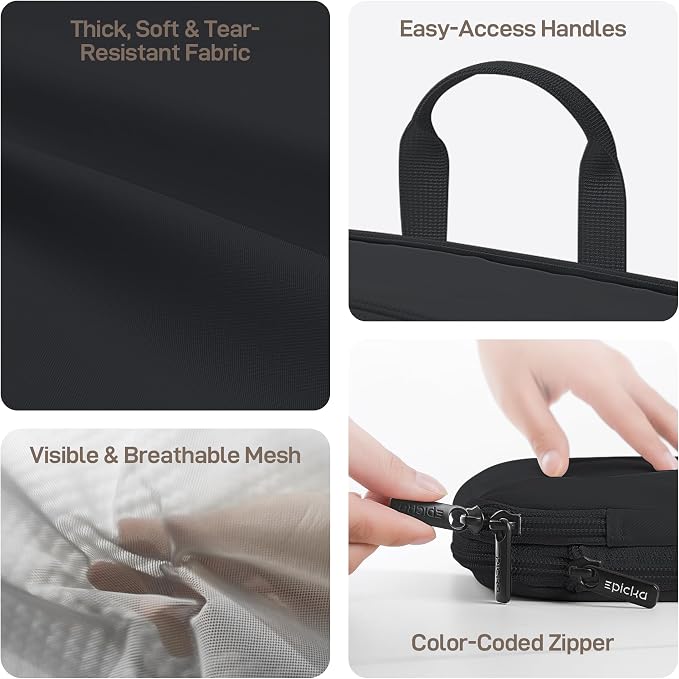EPICKA TripCozy Compression Packing Cubes - 4 Set Durable Travel Organizer Bags with Mesh Top, Expandable Travel Accessories for Carry on, Luggage, Suitcase, Backpack (Dark Grey) - Image 4