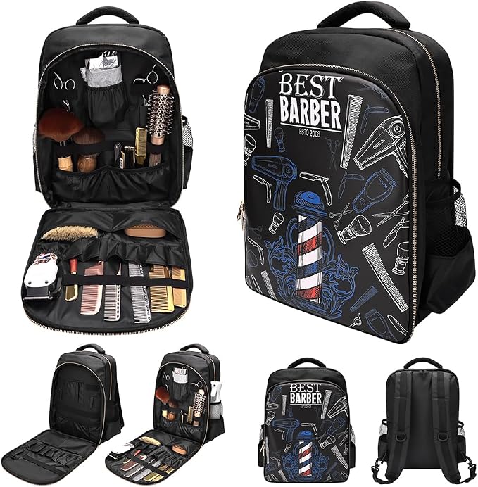 CGBARBER Barber Supplies Bag Organizer for Clippers and Supplies, Portable Hairstylist Clipper Backpack Travel Barber Shop Tools Bag - Image 6