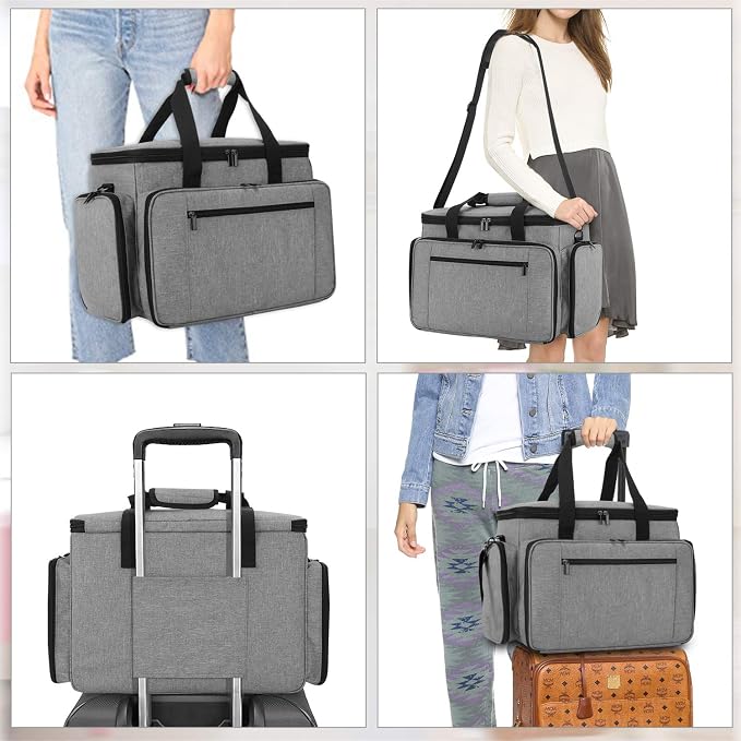 LUXJA Sewing Machine Case with Removable Padding Pad, Gray | Travel Case for Most Standard Sewing Machines & Accessories, Bag Only - Image 7