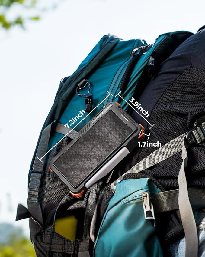 BLAVOR Solar Power Bank with Hand Crank and 4 Cables, 20000mAh Wireless Portable Charger with USB C & Camping Light, 20W Fast Charging Battery Pack for iPhone, iPad, Samsung, All Mobile Phones