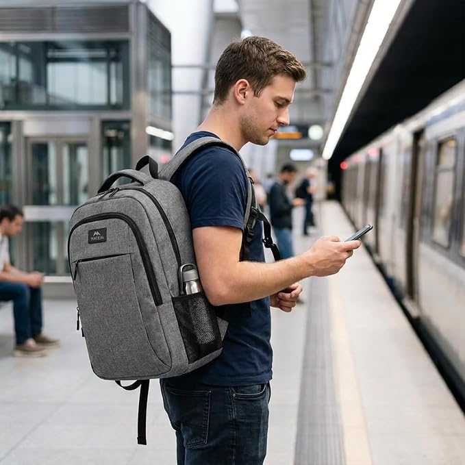 MATEIN Extra Large 18.4 Inch Laptop Backpack, TSA Friendly Travel Backpack | Laptop Compartment, Anti Theft, Flight Approved, College Business Work Big Bag for Women Men, Daily Commute & Office, Grey - Image 7