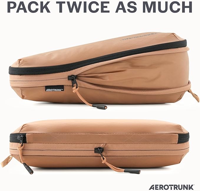Aerotrunk Ultralight Compression Packing Cubes - Lightweight Travel Organizers for Suitcases and Luggage (3-Pack, Mocha) - Image 2