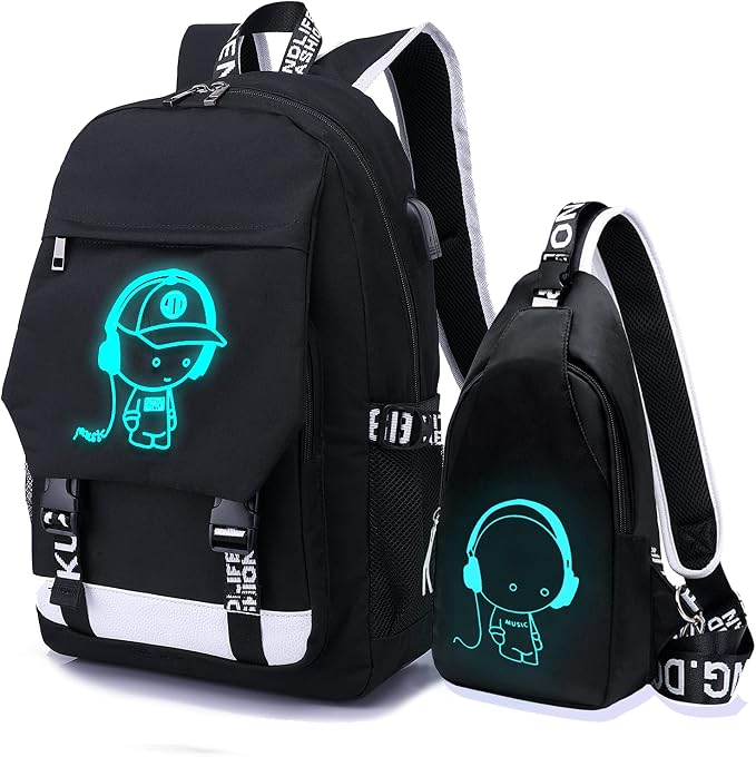 Asge Large Teens School Backpacks Waterproof Nylon Football Printing for 8-15 Years Boys & Girls by AsgeBackpacks