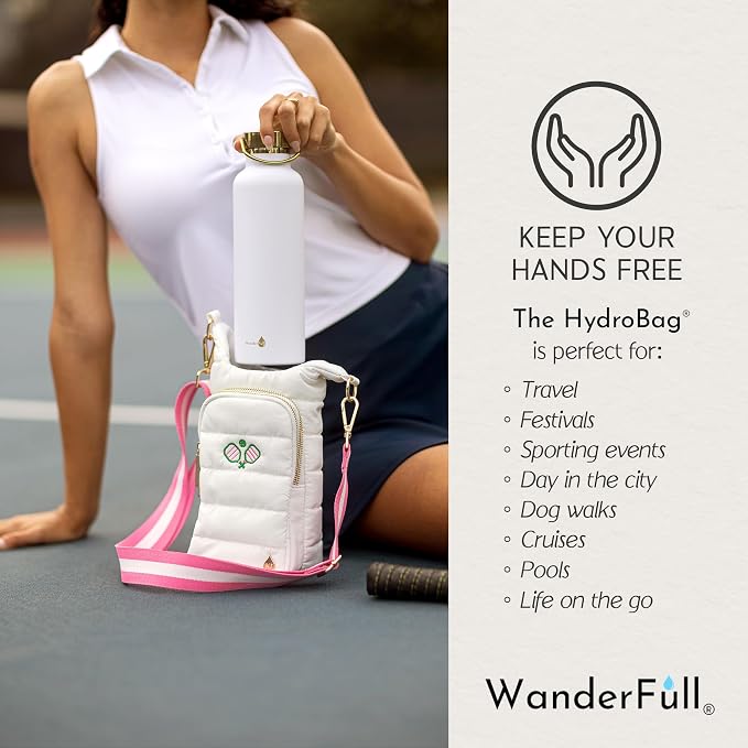 WanderFull® Original HydroBag®, Fits Up to 32 oz Water Bottle Holder with Strap, Gift for Women, Hands-Free Crossbody, Water Bottle Carrier Bag with Phone Pocket - Image 6