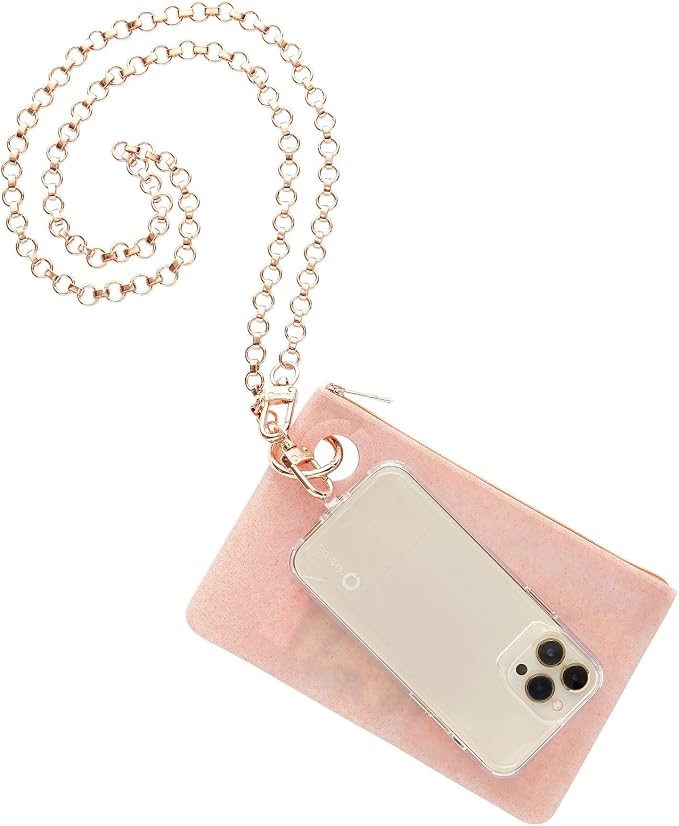 Oventure Large Silicone Pouch – Rose Gold Confetti | Waterproof Zipper Bag & Holiday Gift for Women, Makeup & Travel - Image 4