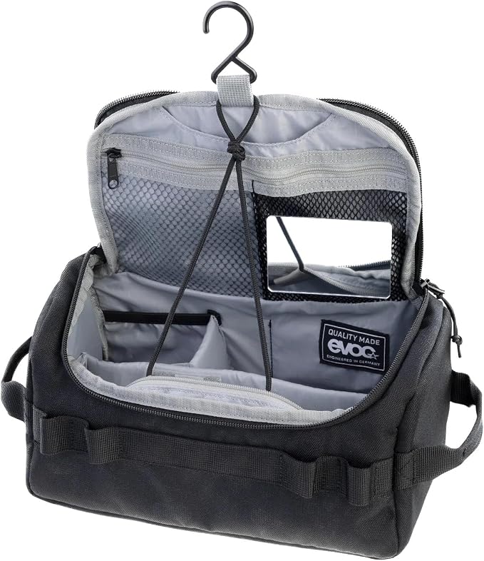 EVOC Wash Bag Toiletry Bag for Everyday Travel (Organiser Compartments with Individual Space Division, Removable Pocket Mirror, Wash Bag for Hanging) - Image 4