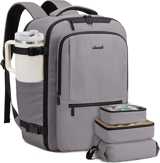 LOVEVOOK Travel Backpack for Women & Men, 40L Large Carry On Backpack Airline Approved, TSA Personal Item Weekender Bag, Water Resistant Laptop Backpack with 3 Packing Cubes for Travel Essentials by LOVEVOOK