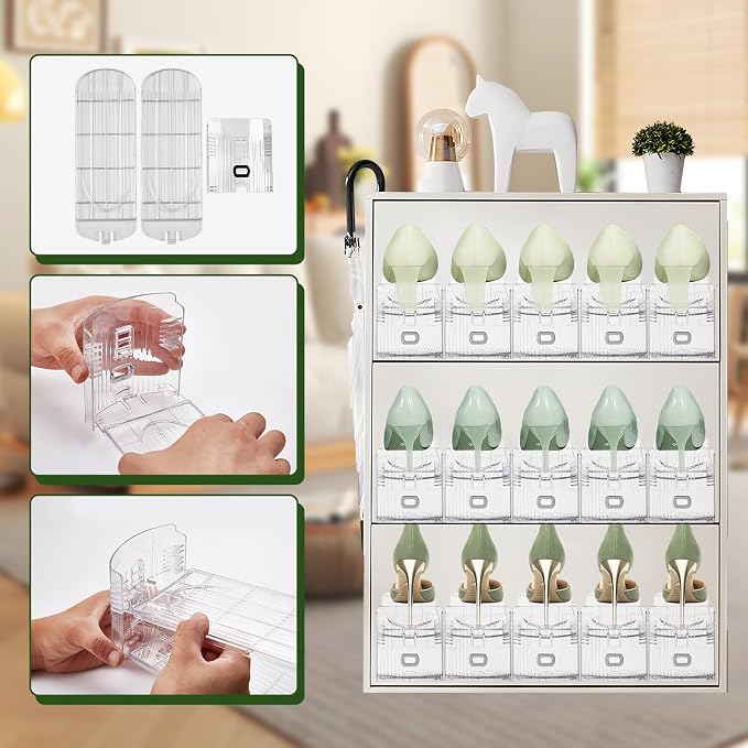 Clear Shoe Slot Organizer, 36 Pack Adjustable Shoe Slots Organizer for Closet Clear Shoe Stackers Shoe Rack Holder Shoes Space Savers for a Pair of Shoes - Image 8
